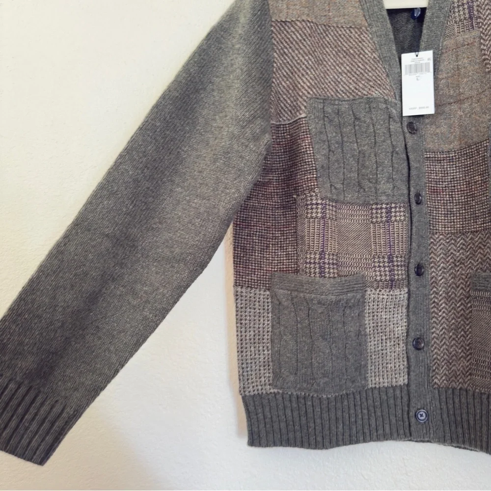Polo Ralph Lauren Patchwork V-Neck Cardigan Size Large Retail $998
